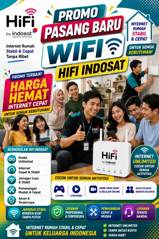 Promo pasang baru wifi Hifi Indosat/ Mnc Play
