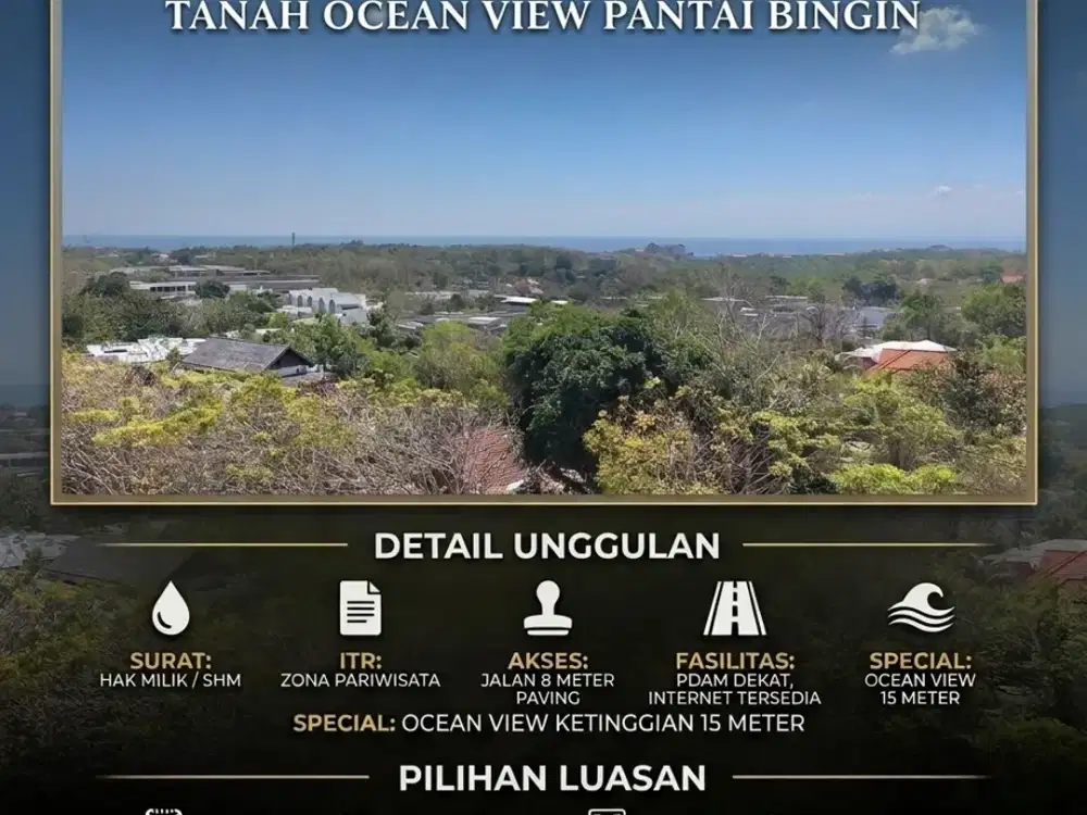 Tanah Murah View Laut Zona Pariwisata di area Bingin Pecatu Bali