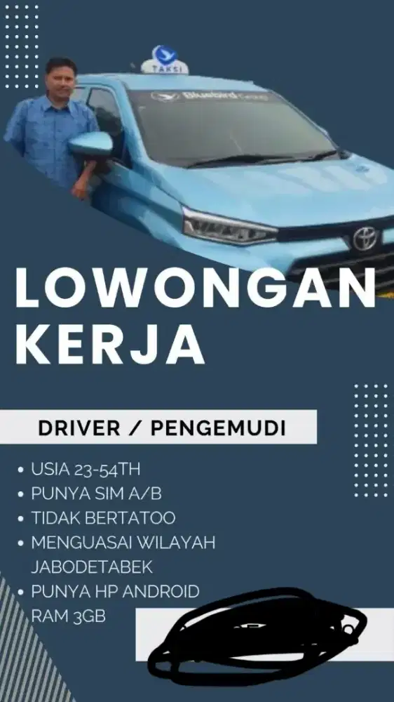 Dibutuhkan driver taxi online