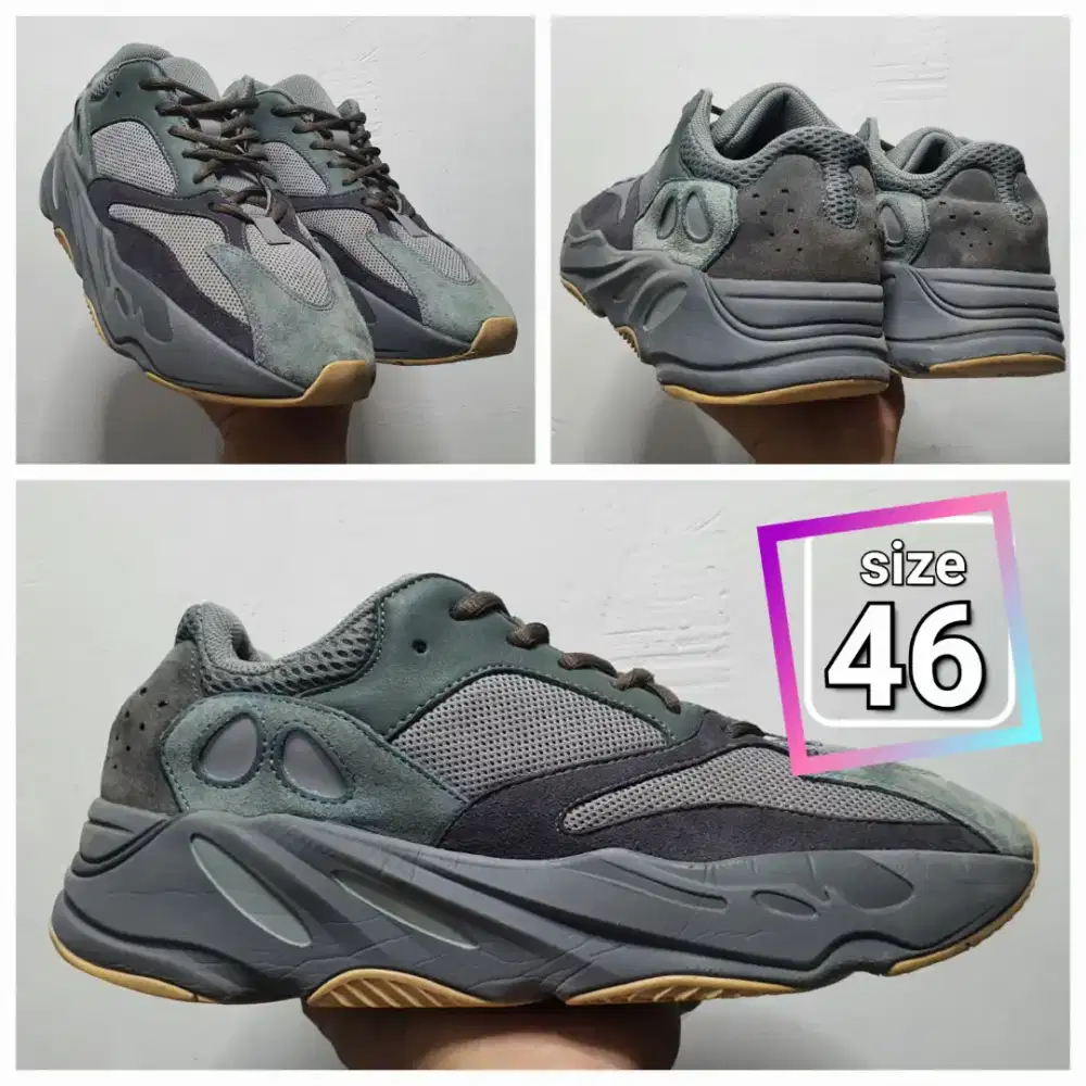 Sepatu Running Casual Adidas Yeezy 700bTeal Blue size 46 Second Mulus