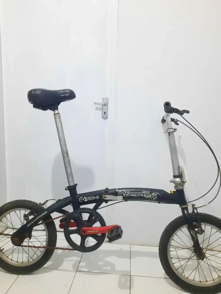 Sepeda lipat evergreen uk 16 inch frame besi single speed
