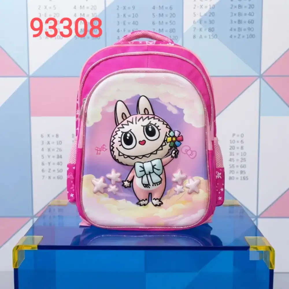 Tas anak sekolah SD pria dan wanita motif labubu