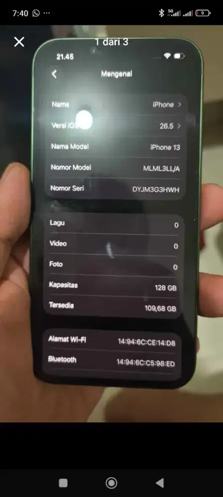 jual iphone 13 128 all operator