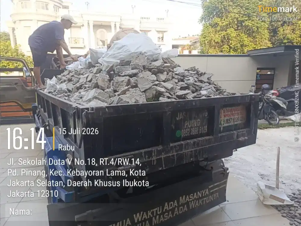 Jasa buang puing dan buang sampah