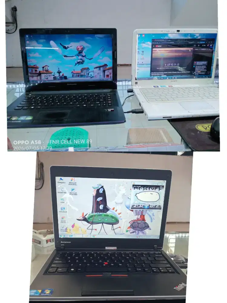 Laptop Lenovo Thinkpad edge Ram 2,Lenovo AMD A8 E40 Ram 6,Sony VaioRM4