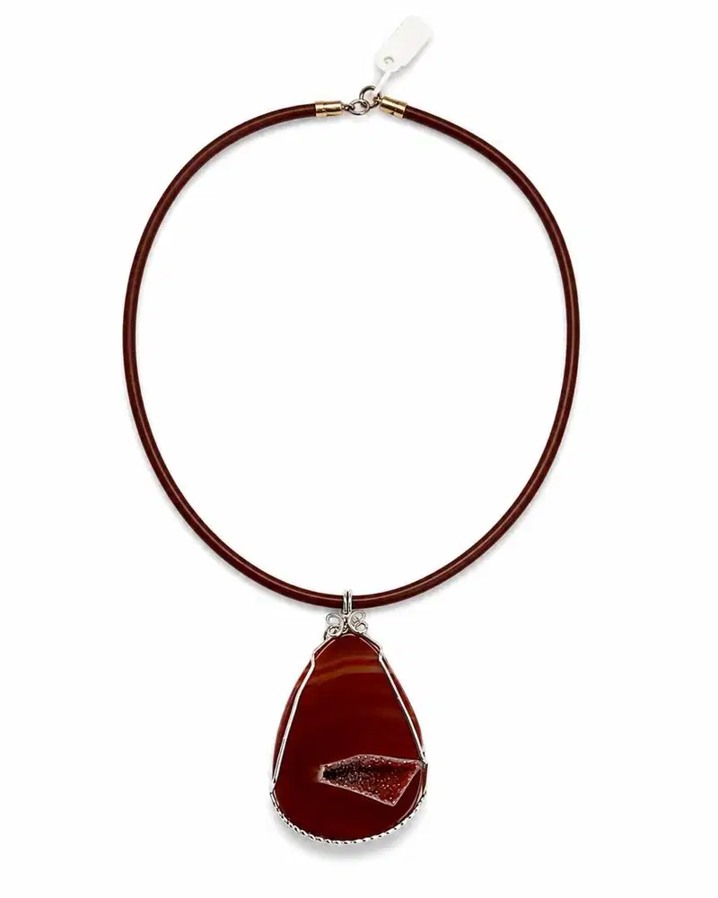 Kalung Batu Akik Agate Druzy Natural – Handmade Elegan