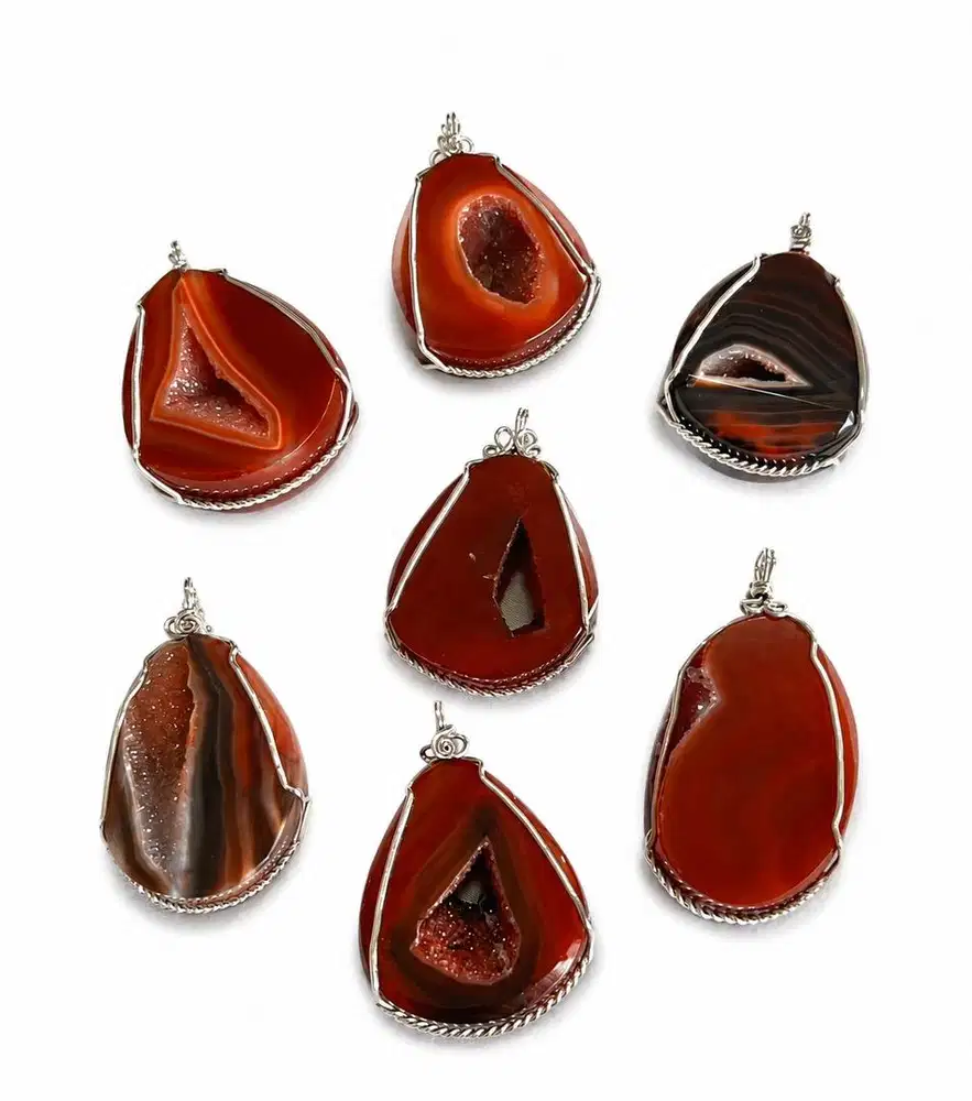 Bandul Batu Akik Agate Druzy Natural – Handmade (Tanpa Tali Kalung)