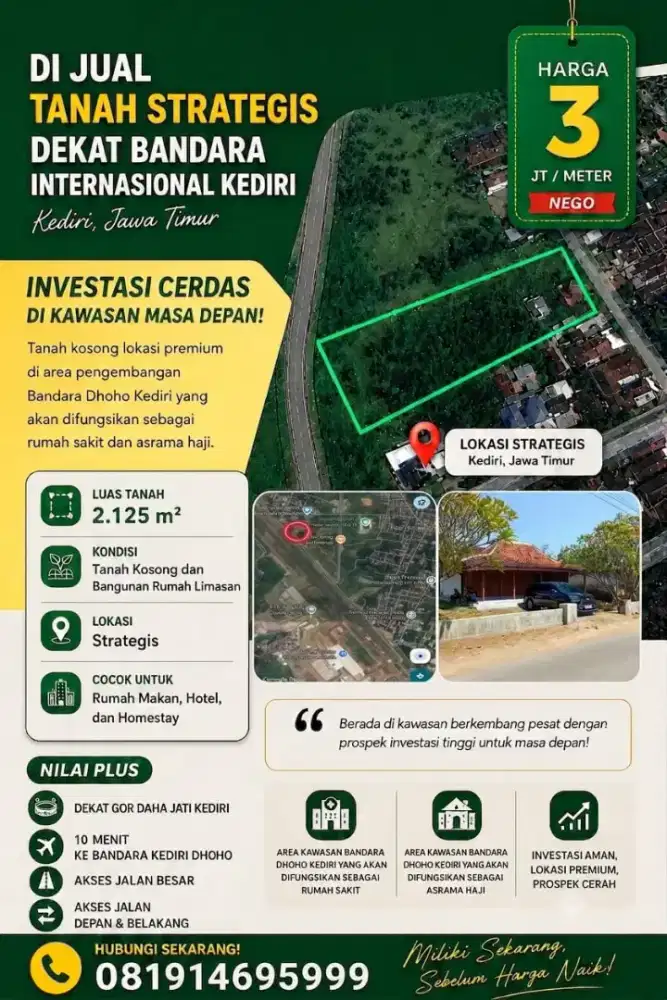 Dijual tanah dan bangunan Limasan