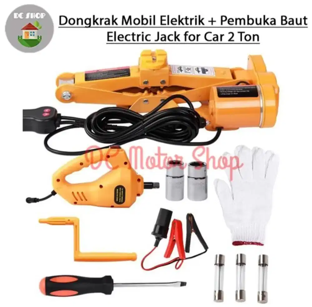 Dongkrak Mobil Elektrik + Pembuka Baut (Beban 2 Ton)