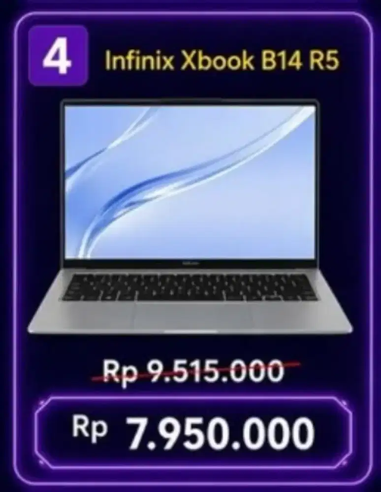Flash Sale Laptop Infinix XBook B14 dan Promo Cicilan bunga 0% di KLA