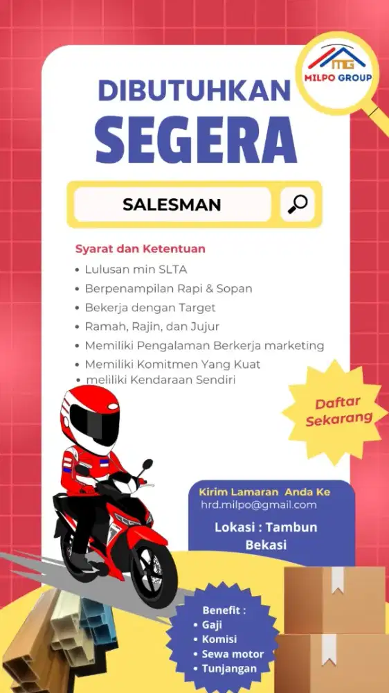 Dibutuhkan sales marketing