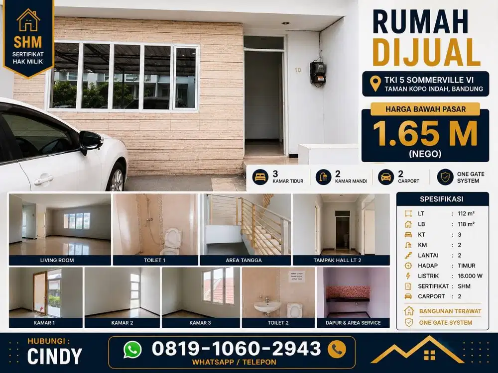 Rumah Dijual Taman Kopo Indah 5 Sommerville VI