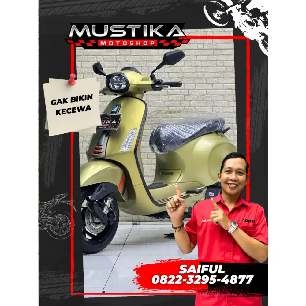 Odo 6rb Simpenan!!Vespa Sprint S abs 2025 Plat Jatim Mulus-Mustika