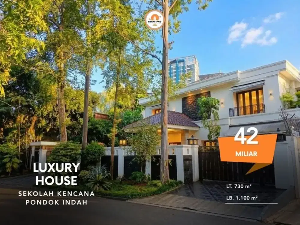 FOR SALE!! PONDOK INDAH, JAKARTA SELATAN  RUMAH MEWAH SEMI FURNISHED-  PRIME AREA (BUKIT GOLF) SEKOLAH KENCANA