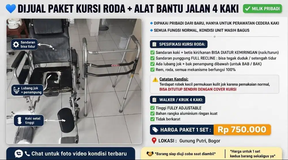 Kursi Roda dan Kruk 4 Kaki