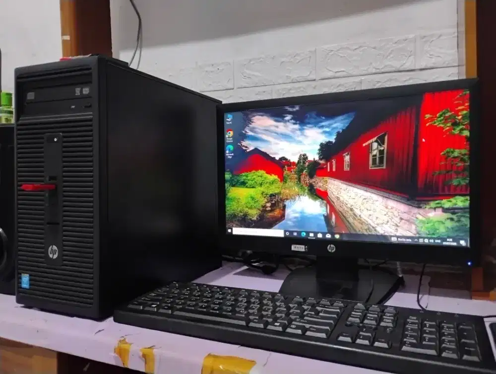 Pc HP fullset (intel gen4 + ram 8gb + ssd + monitor 19inch) siap pakai