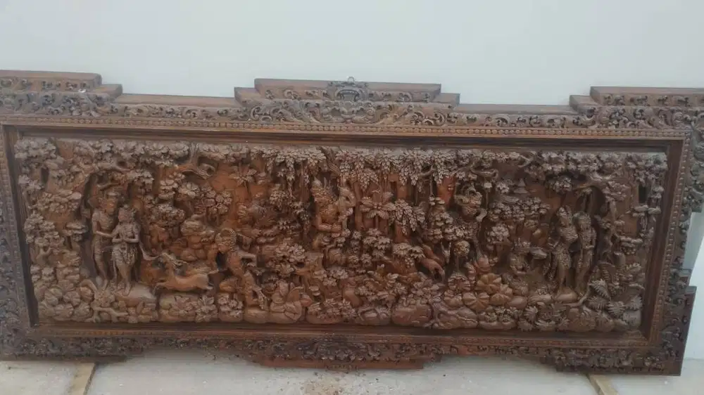 Lukisan Pahatan Kayu Bali Rama Sinta