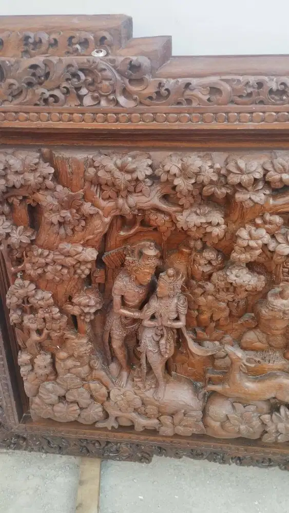 Lukisan Pahatan Kayu Bali Rama Sinta