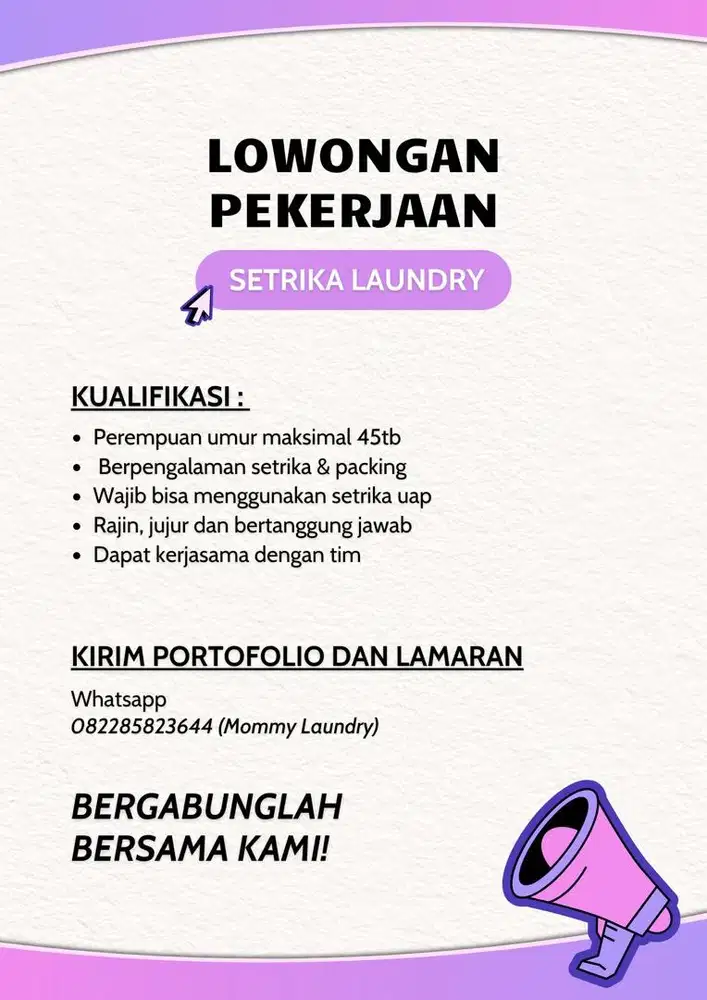 Loker jasa setrika laundry
