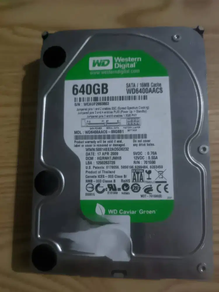 HDD WD PC 640 GB SENTINEL 100/52