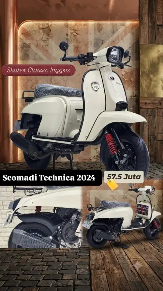 SKUTER PREMIUM‼️ SCOMADI TECHNICA 150th 2024 MULUS ODO 1RB PERAK