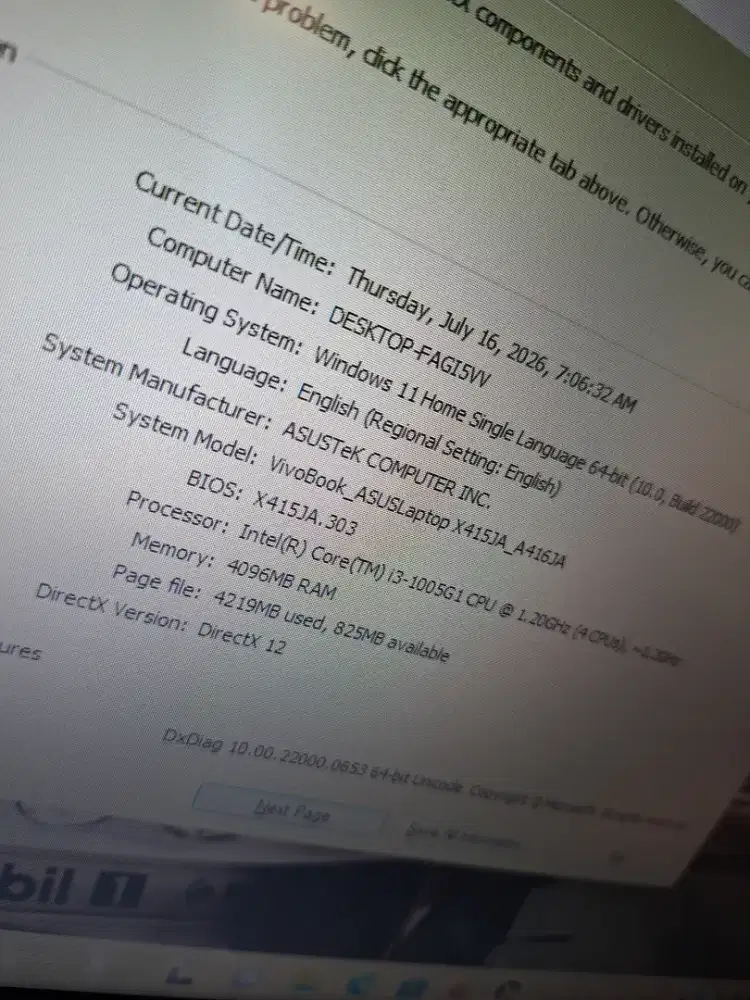 Bismillah di jual laptop asus vivobook slim core i3gen10 siap pakai