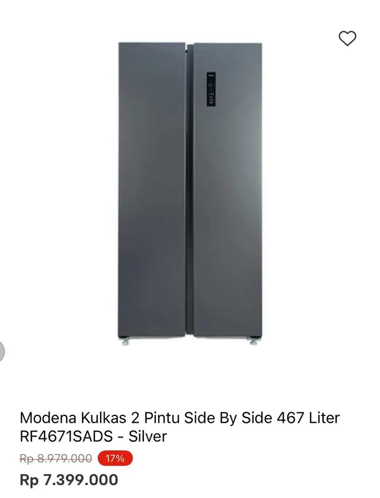 KULKAS MODENA SBS 467liter