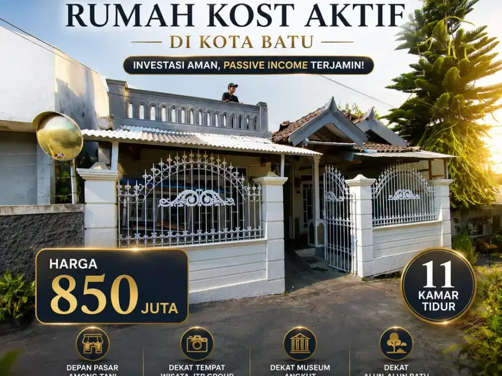 Dijual Kost aktif belakang terminal Kota Batu