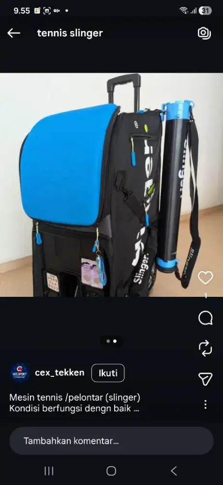 SLINGER ball machine bag tennis training