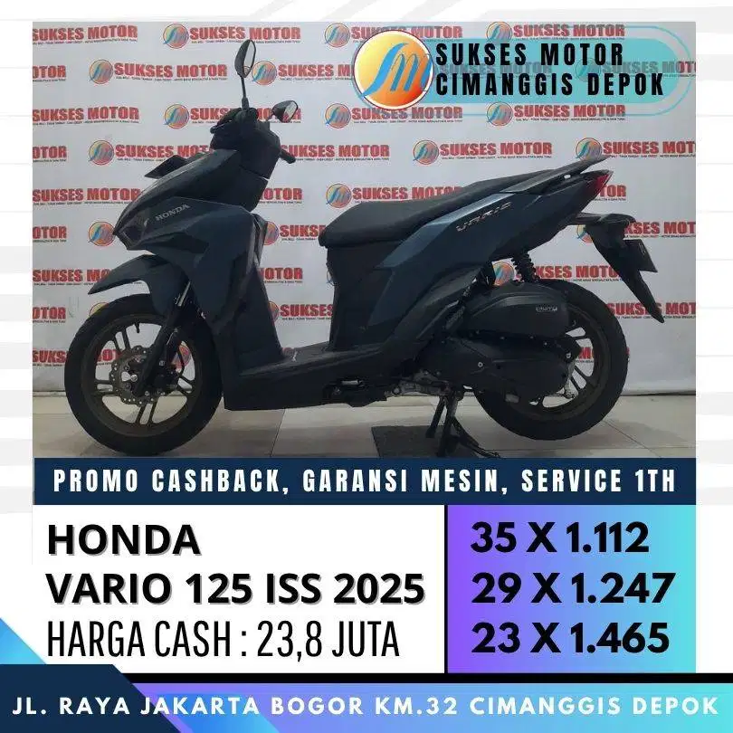 VARIO 125 CBS ISS KEYLESS 2025 CASH KREDIT PROMO POTONGAN DP UP TO 300