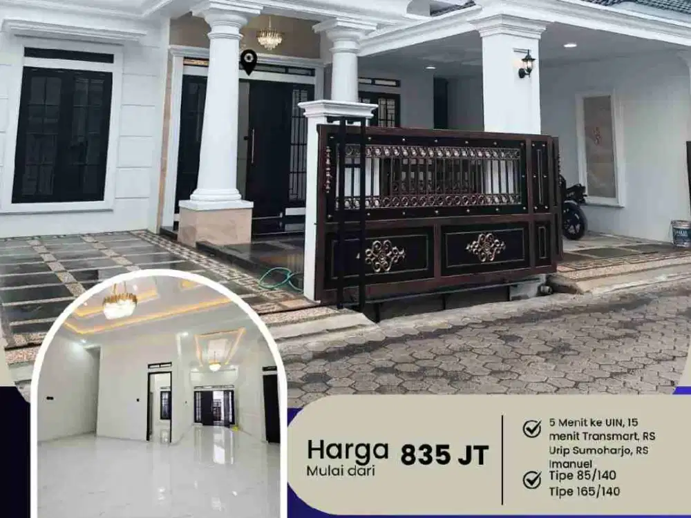 DI JUAL RUMAH MEWAH DEKAT UIN,ITERA,POLDA SUKARAME BANDAR LAMPUNG