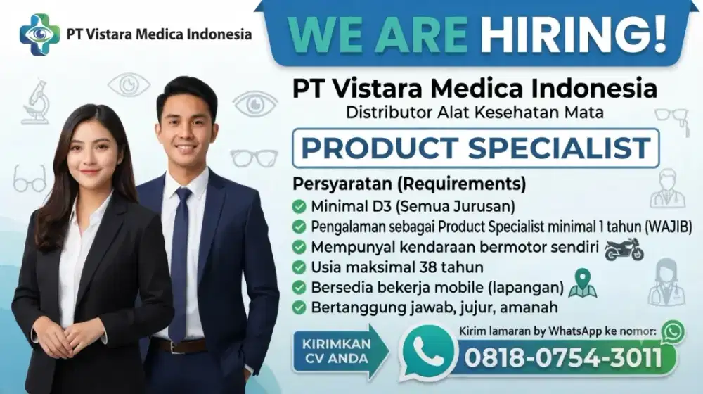 Produk Spesialis / Sales Alat kesehatan Mata