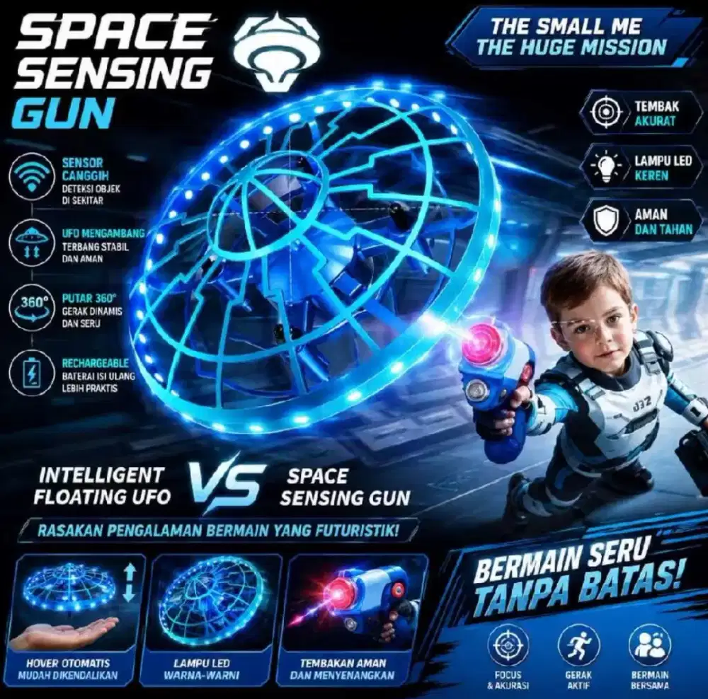 Mainan UFO Terbang Sensor Gerak Drone Flying UFO