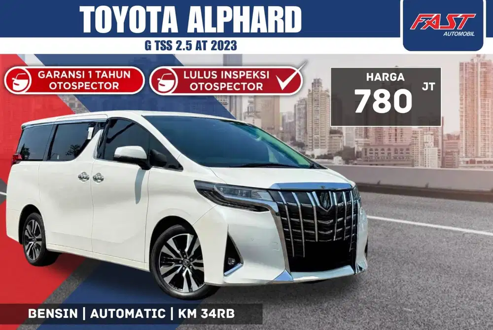 LOW KM.34RB TOYOTA ALPHARD G TSS 2023 2.5 AT SUNROOF PILOT SEAT