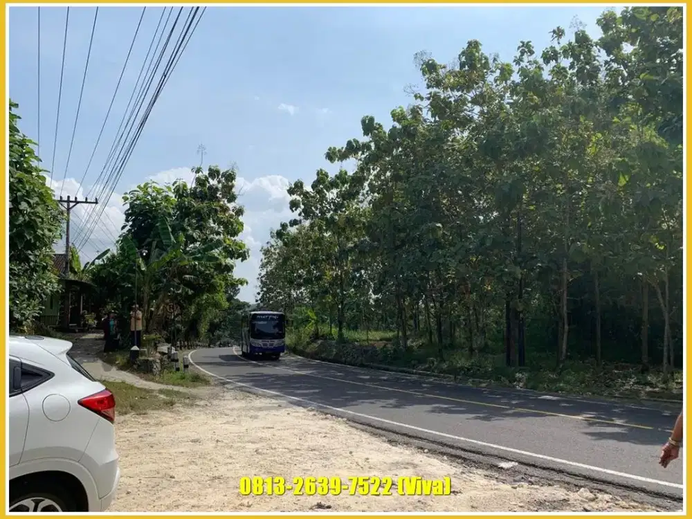 DIJUAL Tanah Strategis Tepi Jalan Raya Wonosari - Bukit Bintang - Cocok Untuk Usaha Cafe & Villa - SHM Pekarangan 1715m2