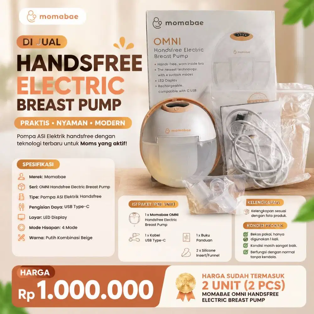 MOMBAE HANDSFREE POMPA ASI BEKAS HARGA 1.000.000 (SATU SET = 2 PCS)