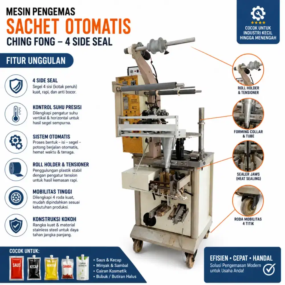 Automatic Sachet Packaging Machine Ching Fong – untuk Cairan & Granul