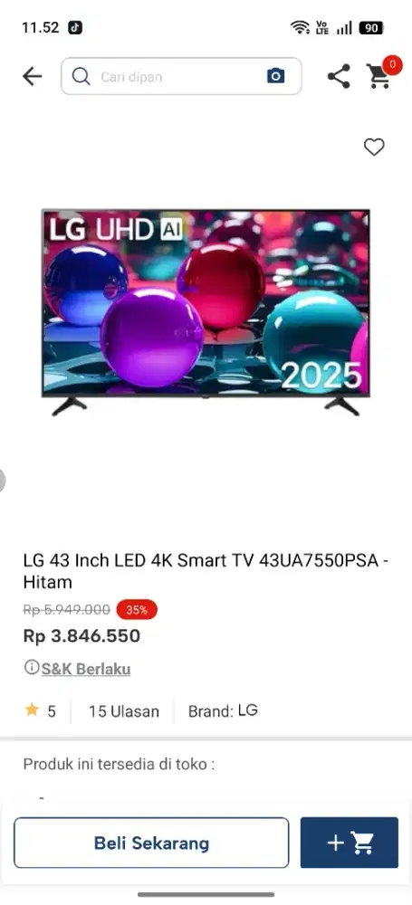 Promo tv 43 inch LG