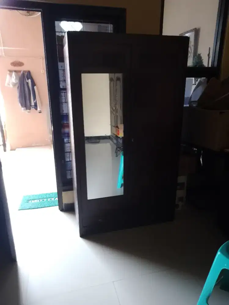 lemari 2 pintu jati