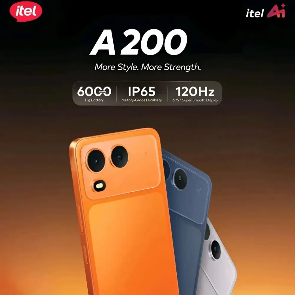 ITEL A200 Ram 12GB (4GB+8GB) + memori 64GB