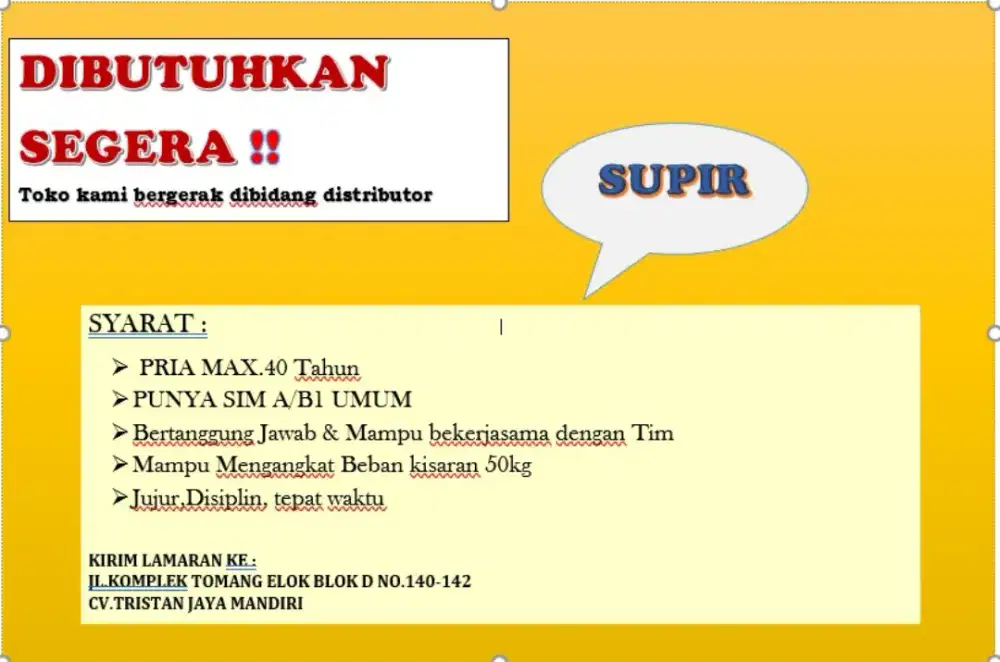 Carik Supir & Kernet