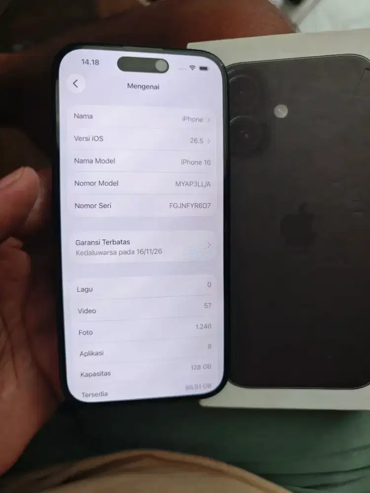 iPhone 16 128Gb like new Wiffi SIM lock bs tker tmabh