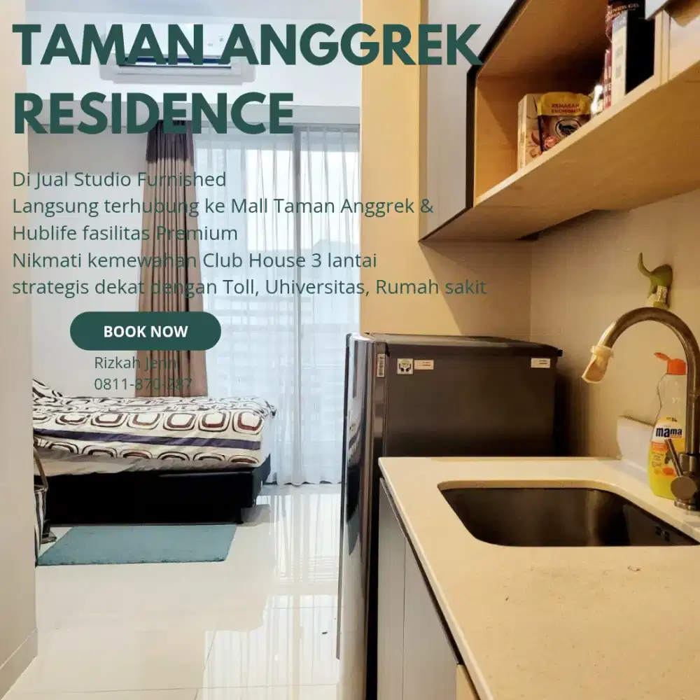 Di Jual Murah Studio Furnished Taman Anggrek Residence