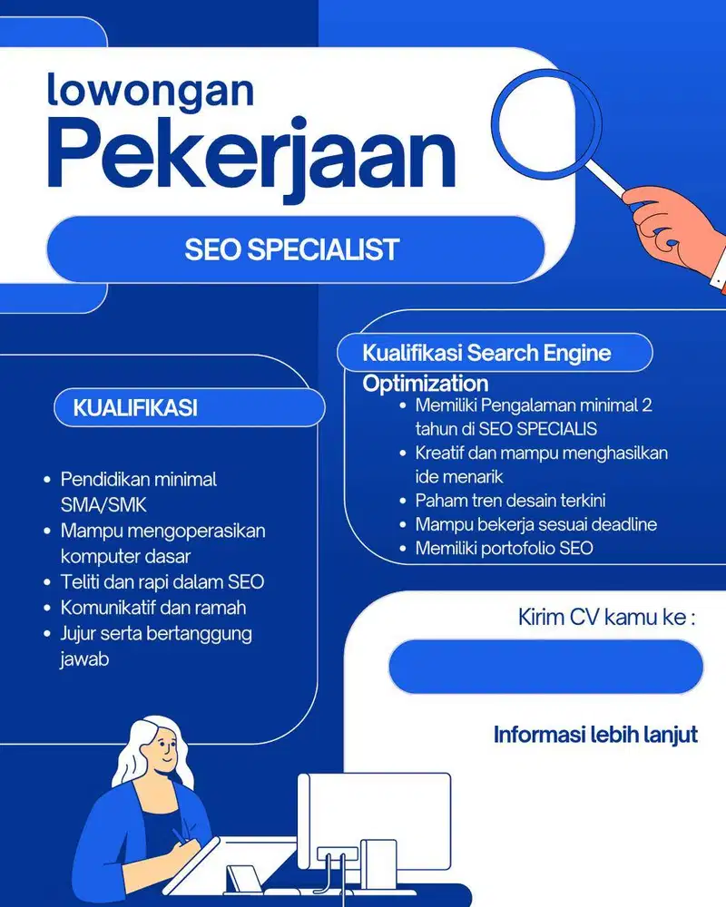 Dibutuhkan Secepatnya SEO SPECIALIST PENGALAMAN