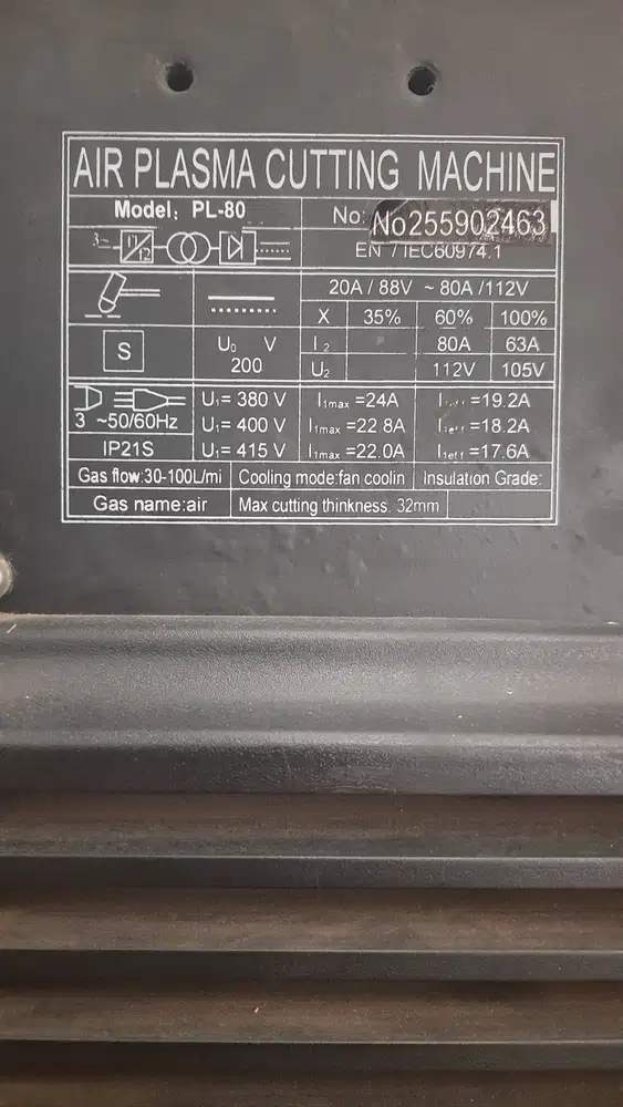 Plasma cutter LINZ PL80