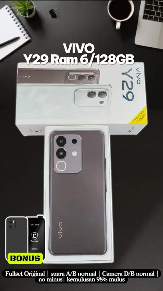 Vivo Y29 6/128GB Fulset normal mulus like new