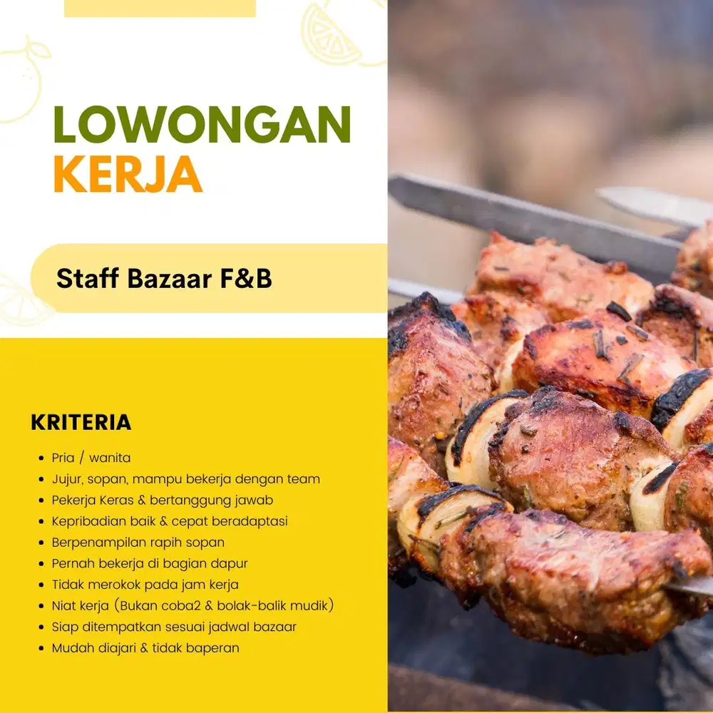 Staff F&B Bazaar
