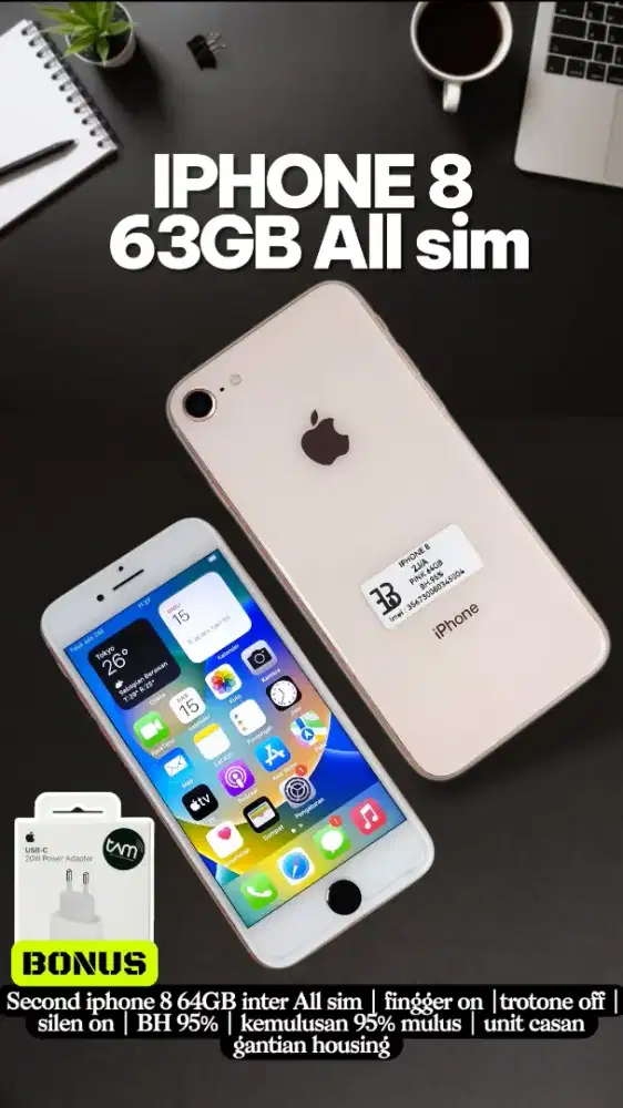 Jual iphone 8 64GB All sim normal mulus