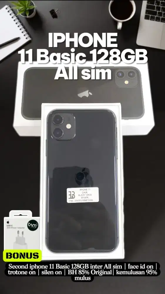 Jual iphone 11 128GB All sim normal mulus fulset