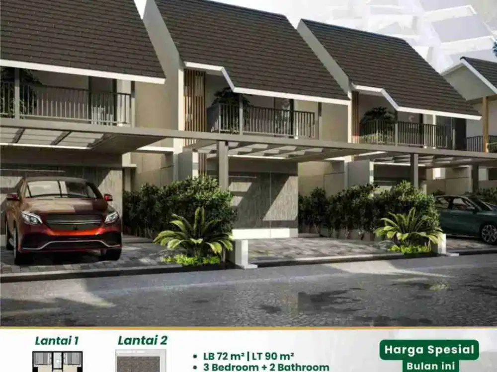 Jual Rumah Baru Villa cluster di Lembang Bandung Utara 2 Lantai + Minipool